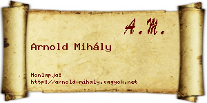 Arnold Mihály névjegykártya