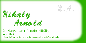 mihaly arnold business card